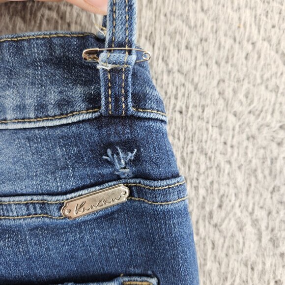 KanCan Jeans Womens 25 Blue Kurvy Ultra High Rise Ankle Skinny Distressed Denim - Picture 16 of 16